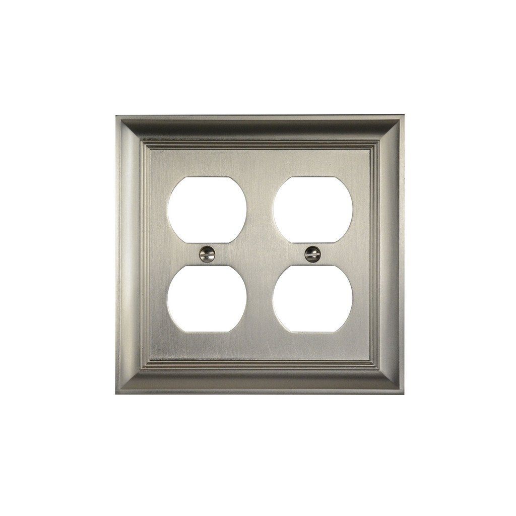 KnobDealsCKP Brand #31194 Double Duplex Wall Plate, Brushed Nickel