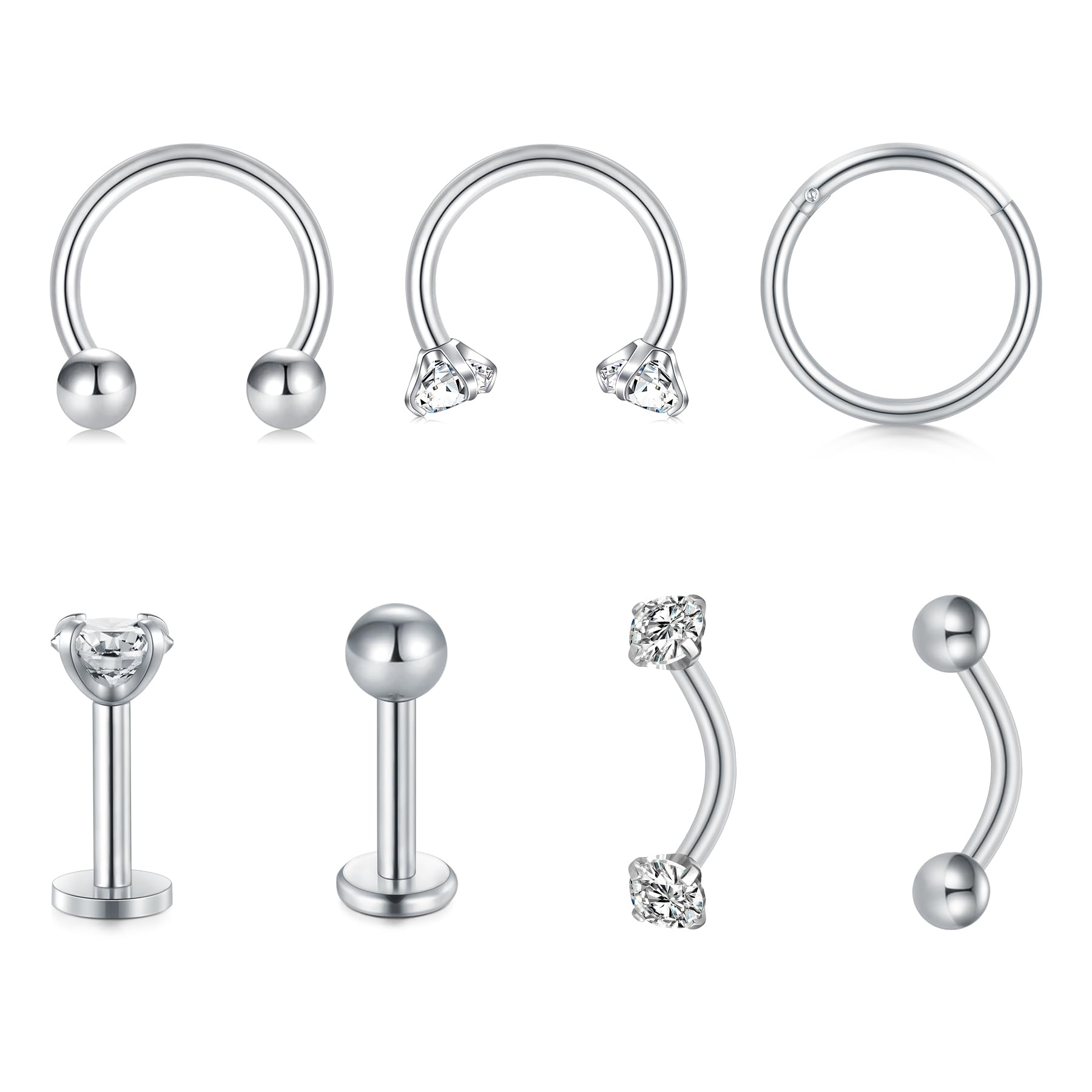 Anelli Piercing Acciaio Inox Anelli Da Naso Ferro Di Cavallo In - Foto 9