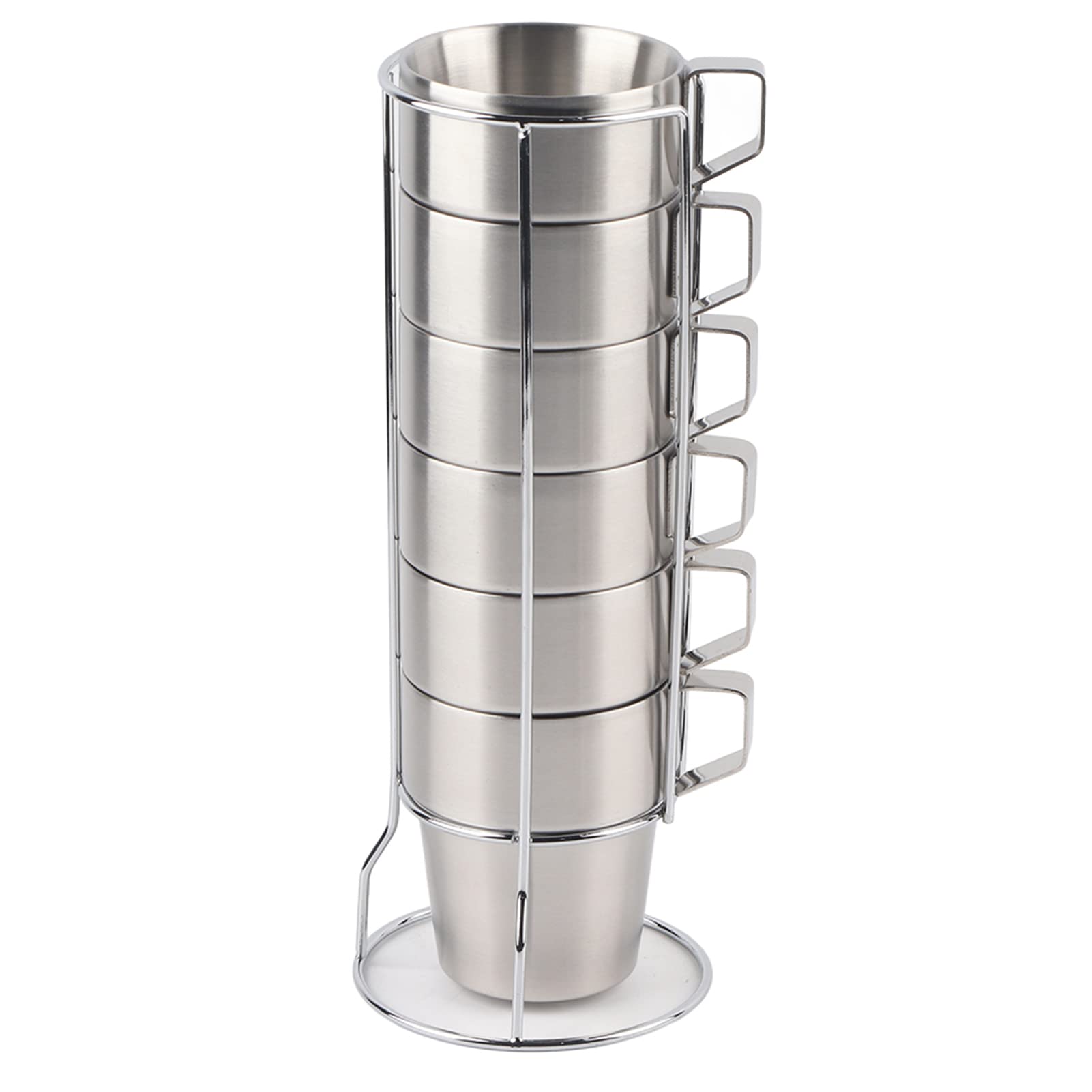 Edelstahl Kaffeebecher Set, Doppelwandig, 6 Stück