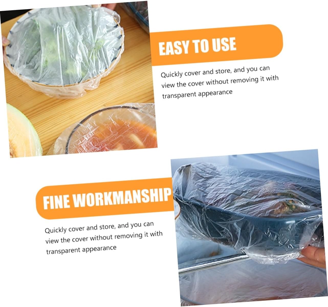 Elastic Edging Plastic Wrap Cover 300pcs Disposable Fresh-keeping Storage Bag for Kitchen