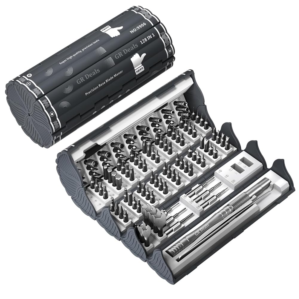 GR Deals 128 in 1 Electronics Precision Screwdriver Set, Professional Magnetic Repair Tool Kit with 122 Bits for Computer, PC, I-Phone, Laptop, Game Console, Watch, X-box, PS-5, Mac-book. (B0DHPGFR1C) Amazon Price History, Amazon Price Tracker