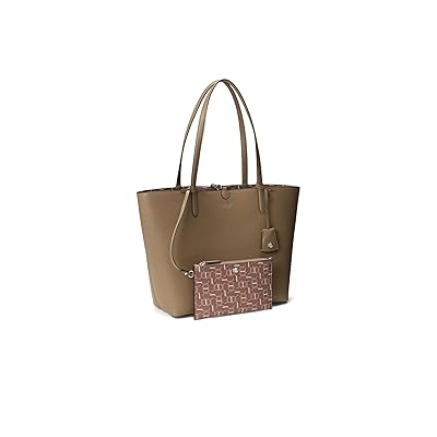 Lauren Ralph Lauren Faux Leather Large Reversible Tote Bag Handbags Rider Geo/Taupe Brown, Faux Leather/Polyurethane