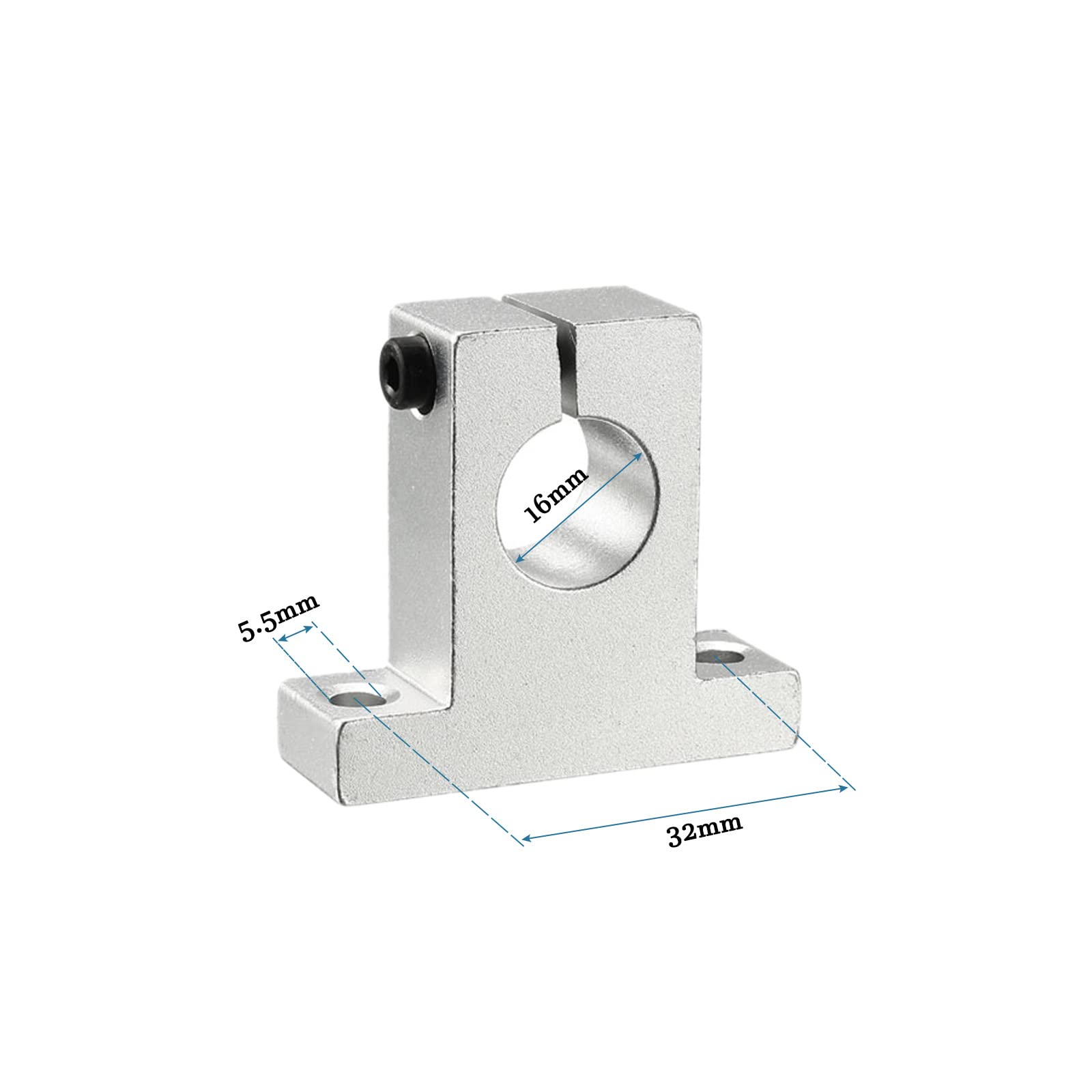 QUARKZMAN 4pcs SHF16 Support De Rail Linéaire En Aluminium Pour Arbre