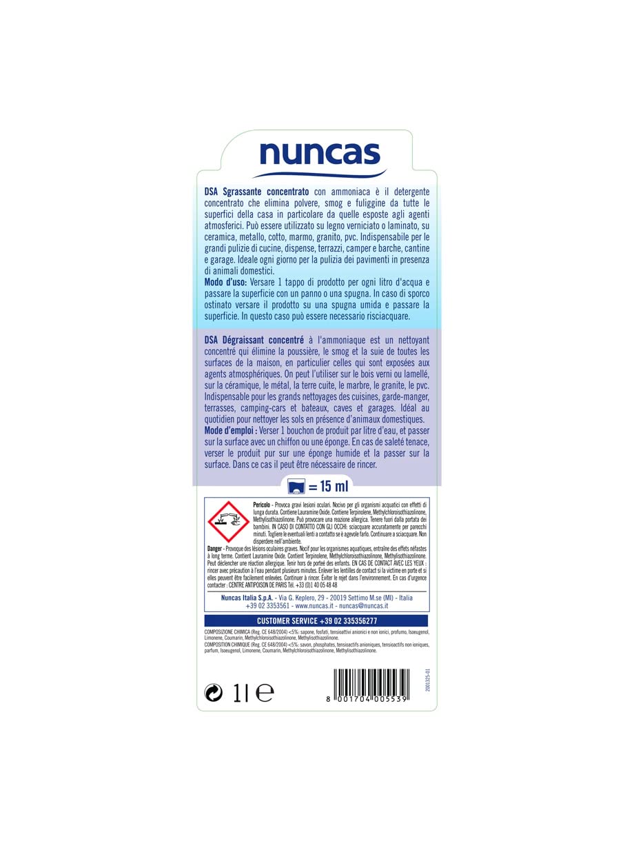 Nuncas DSA Sgrassante Concentrato Superfici 1000ml