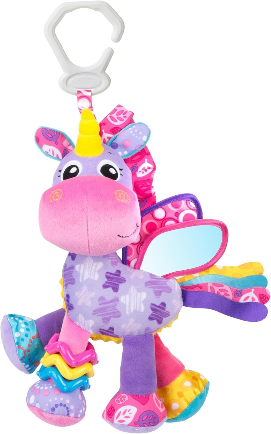 Playgro Activity Friend Stella Unicorn - Baby Activity Unicorn 0+ Months with Clips, Textures and Bright Colours