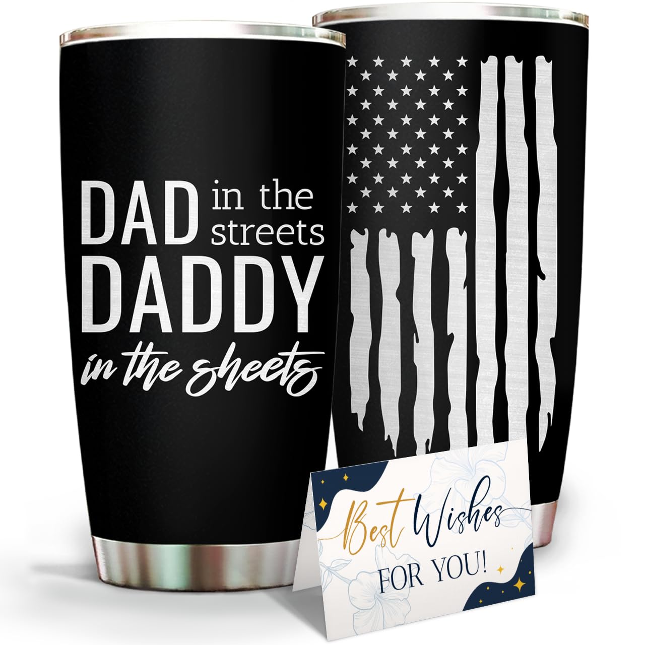 Dad in the Streets Daddy in the Sheets Tumbler 20oz Funny Gift for Boyfriend Husband Birthday Present Fathers