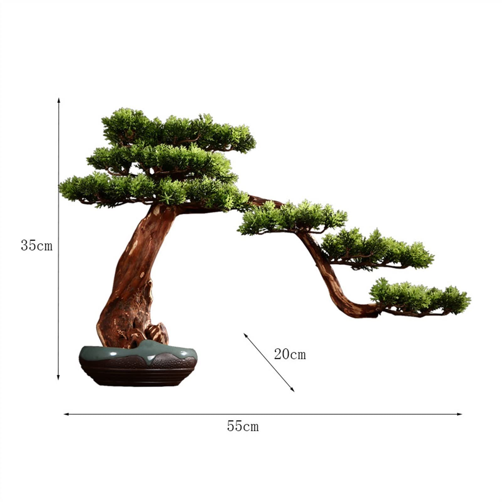 Symulowane rośliny doniczkowe Kreatywne ozdoby rzemieślnicze w stylu chińskim, sztuczna sosna fałszywa dekoracja domu Bonsai, ceramiczna doniczka do wnętrz sztuczna doniczkowa Dekoracje wnętrz
