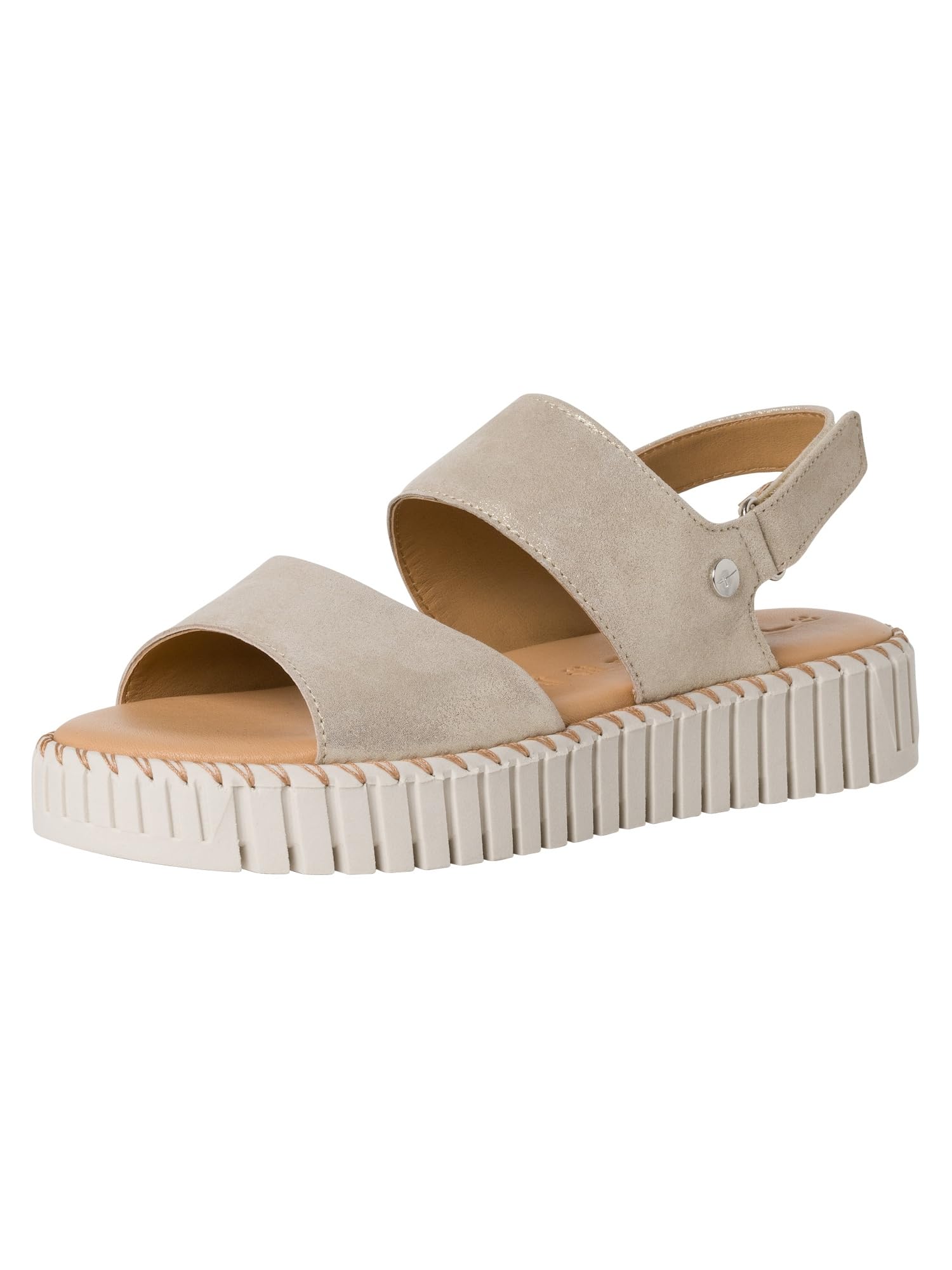 Tamaris Women's Damen 1-28710-42 Wedge Sandal, Champagne MET, 5 UK