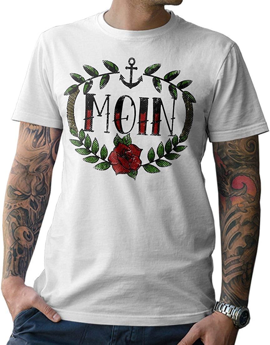 NG articlezz T-Shirt – Moin – Oldschool Tattoo AHOI Size S-5XL - White/White, M