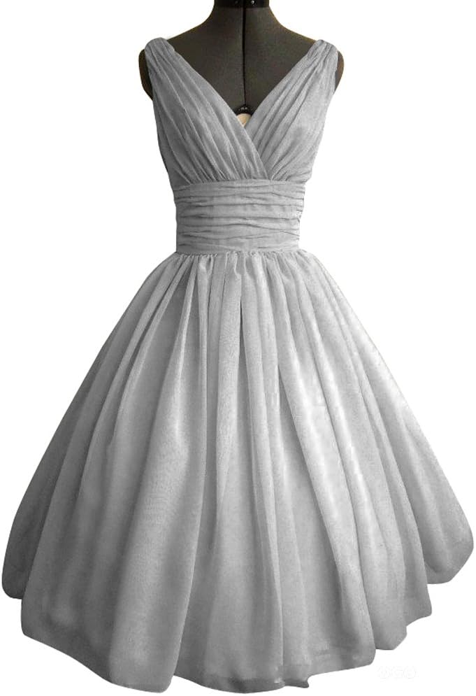 Huafeiwude Women's V-Neck Chiffon Cocktail Dresses Short Party Prom Dresses
