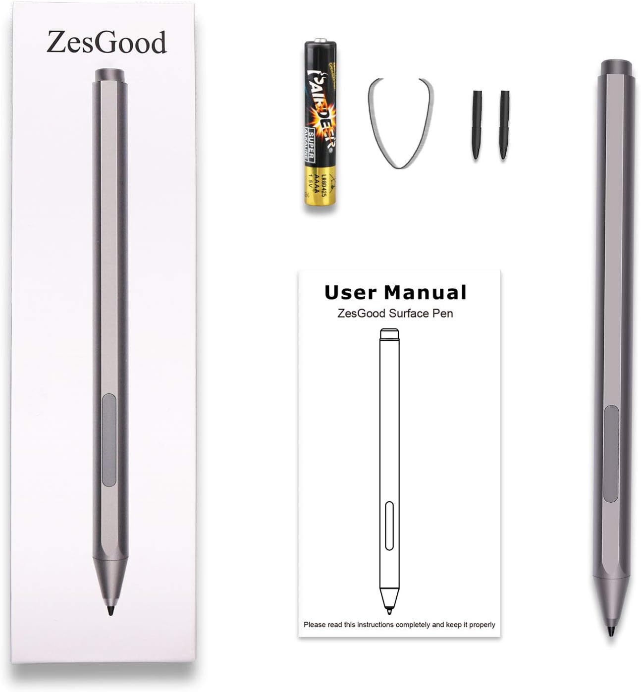 Pen for Surface, Pen for Microsoft Surface with 1024 Levels of Pressure, ZesGood Stylus Compatible with Microsoft Surface Pro, Surface Go, Surface Laptop, Surface Book : Electronics