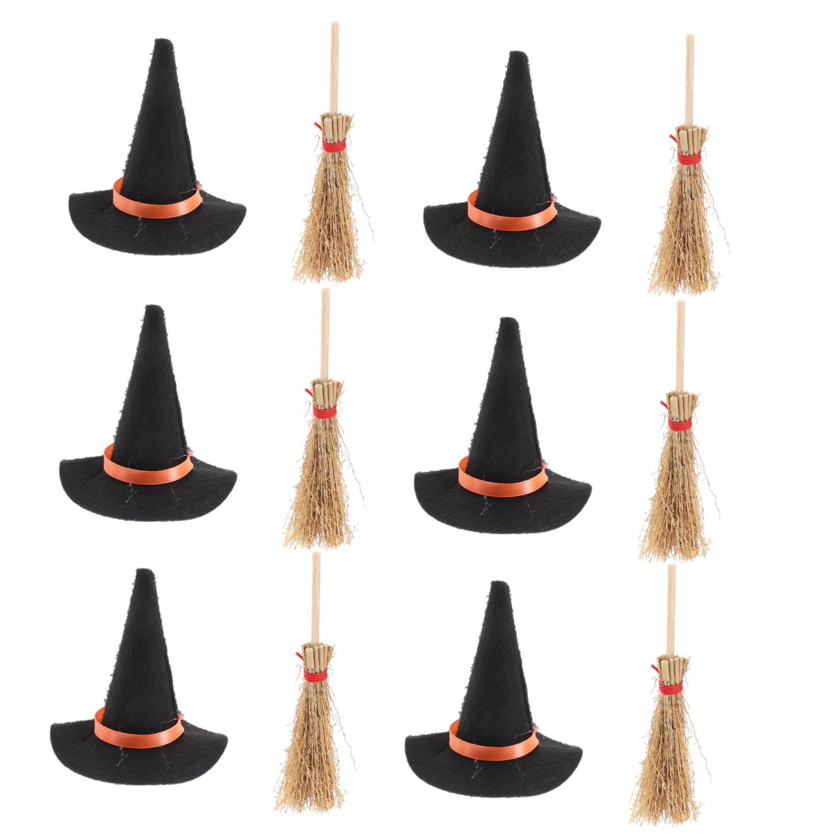 Halloween Hexenhut Set - 3 Mini Hexenhüte Mit Besen Zum Basteln