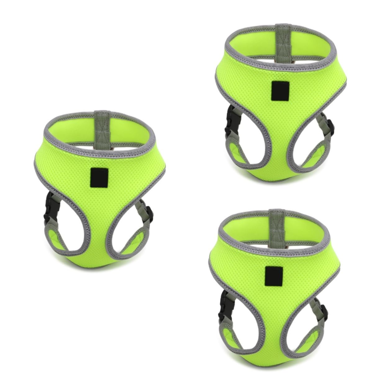 Amosfun 3stücke Haustier Sicherheitsgeschirr Für Hunde Verstellbares Atmungsaktives Haustiergeschirr Fluoreszentgrün Für Sicheres Training Und Outdoor-aktivitäten Mit Metallring Für