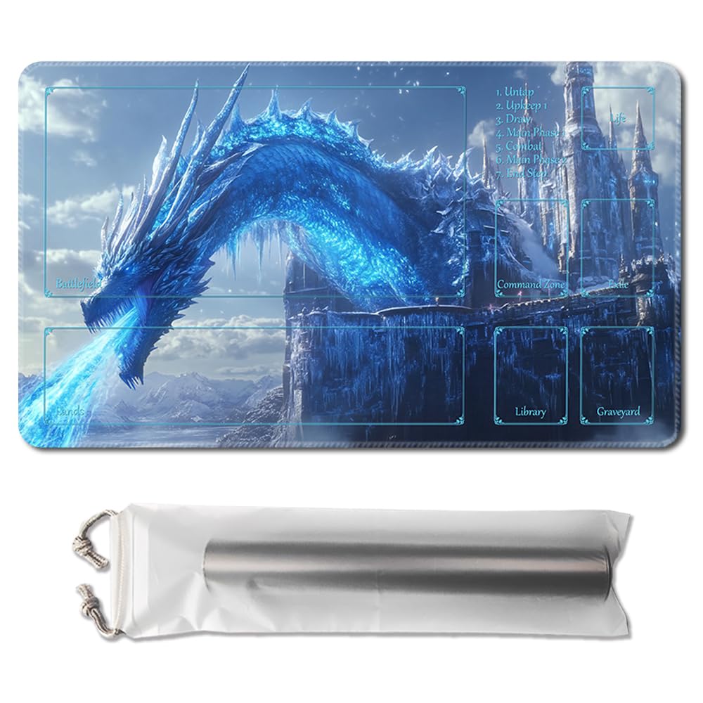 MTG Playmat Size 24x14in Free Storage Bags Non-Slip Backing, Ideal for Card Game Enthusiasts TCG Playmat and CCG OCG DTCG PTCG Play mats 10 (TCG (29),