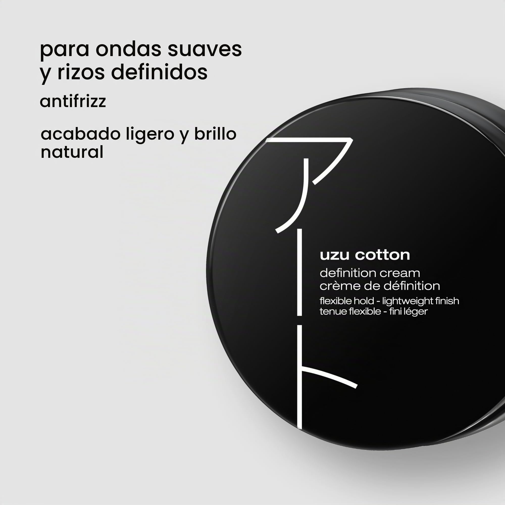 Shu Uemura, Crema Definidora Uzu Cotton, Para todo tipo de cabello, Fijación flexible, Acabado ligero, Antiencrespamiento, 75 ml