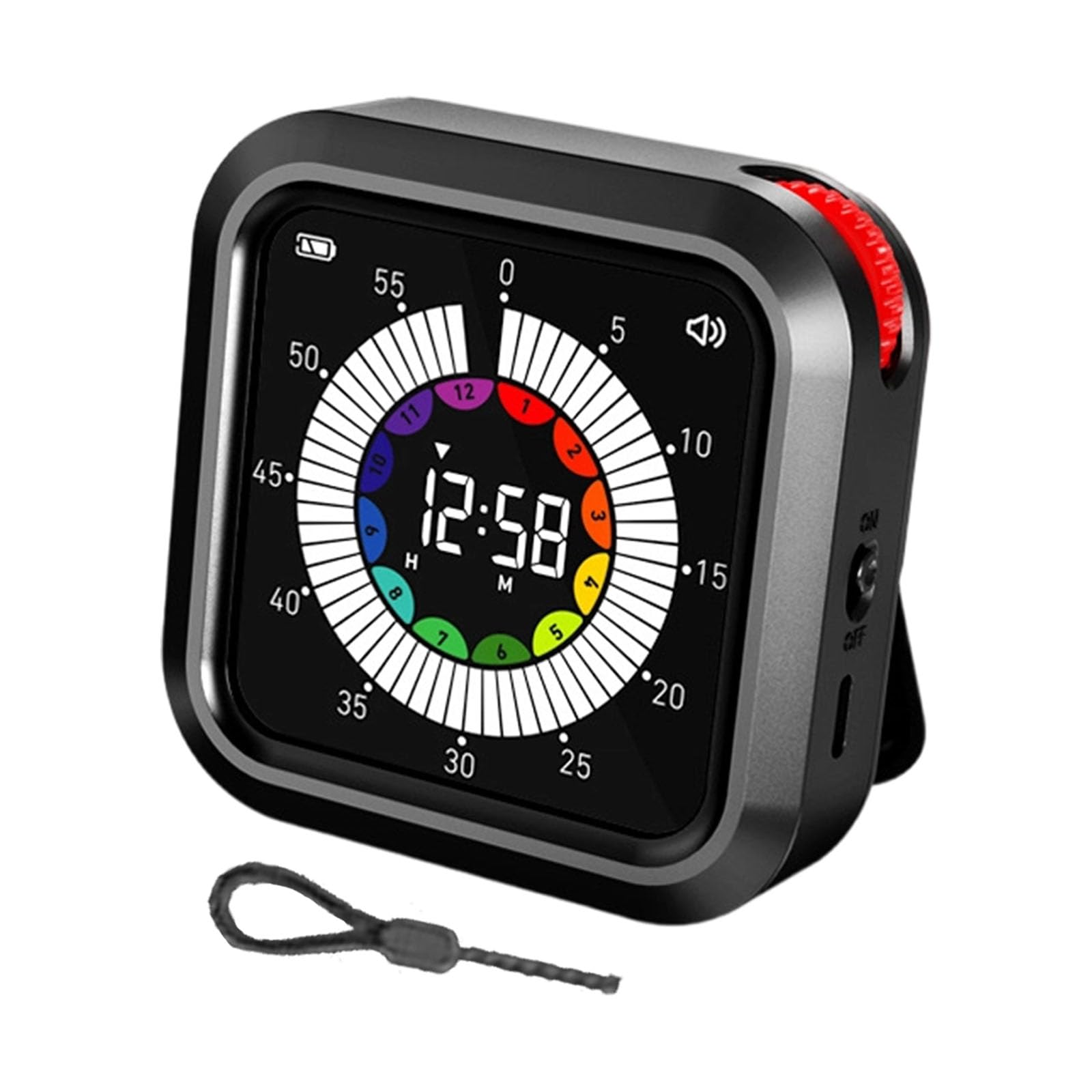 MALSSE Portable Countdown Timer Back for Home Fitness Easy Read Visual Timer