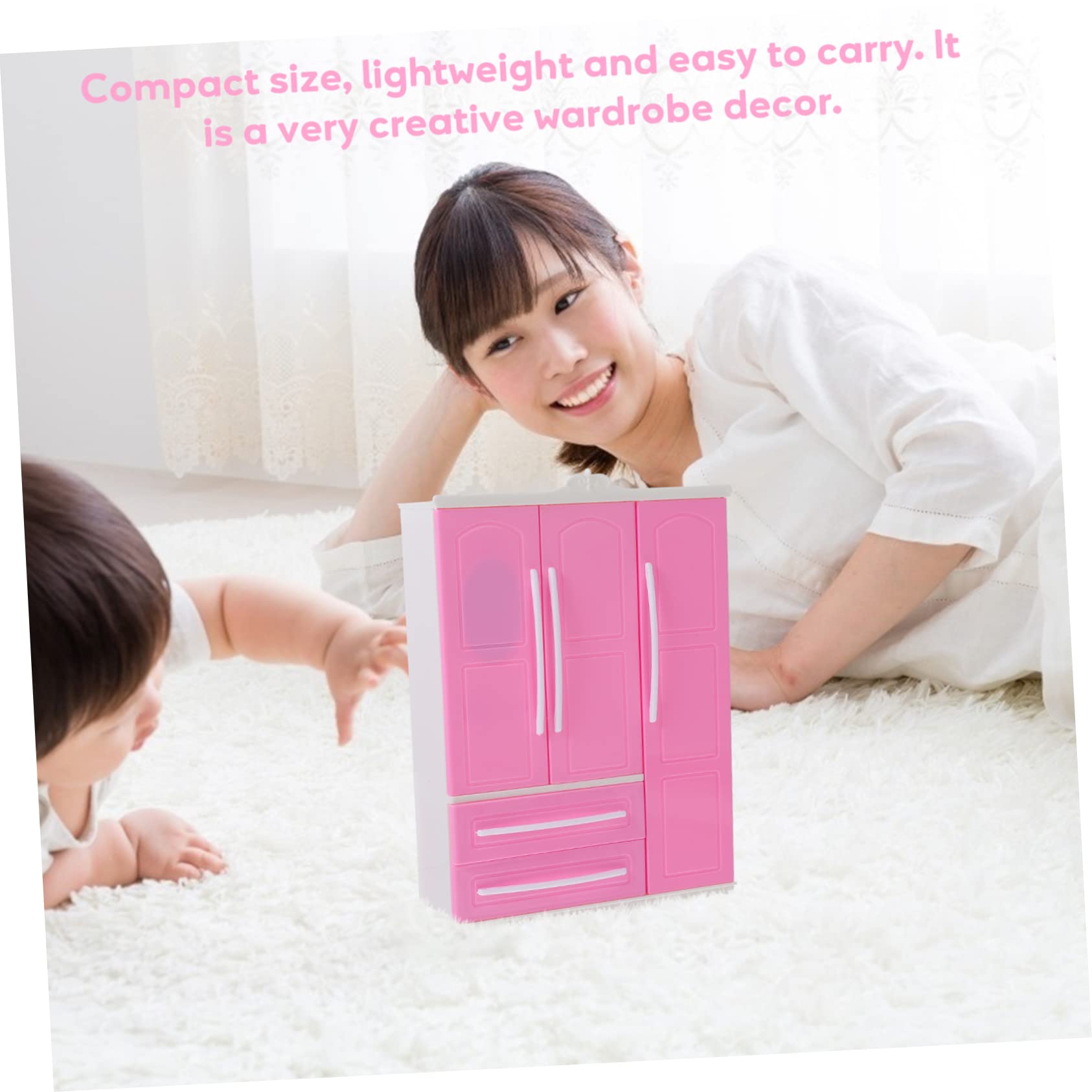 Kisangel Mini Doll House Wardrobe 1pc Doll Closet Decor Sturdy Miniature Furniture Accessory
