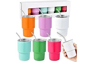 3oz Mini Tumbler W/ Lids and Straws: Tiny Drinking Cups for Casual Enjoyment