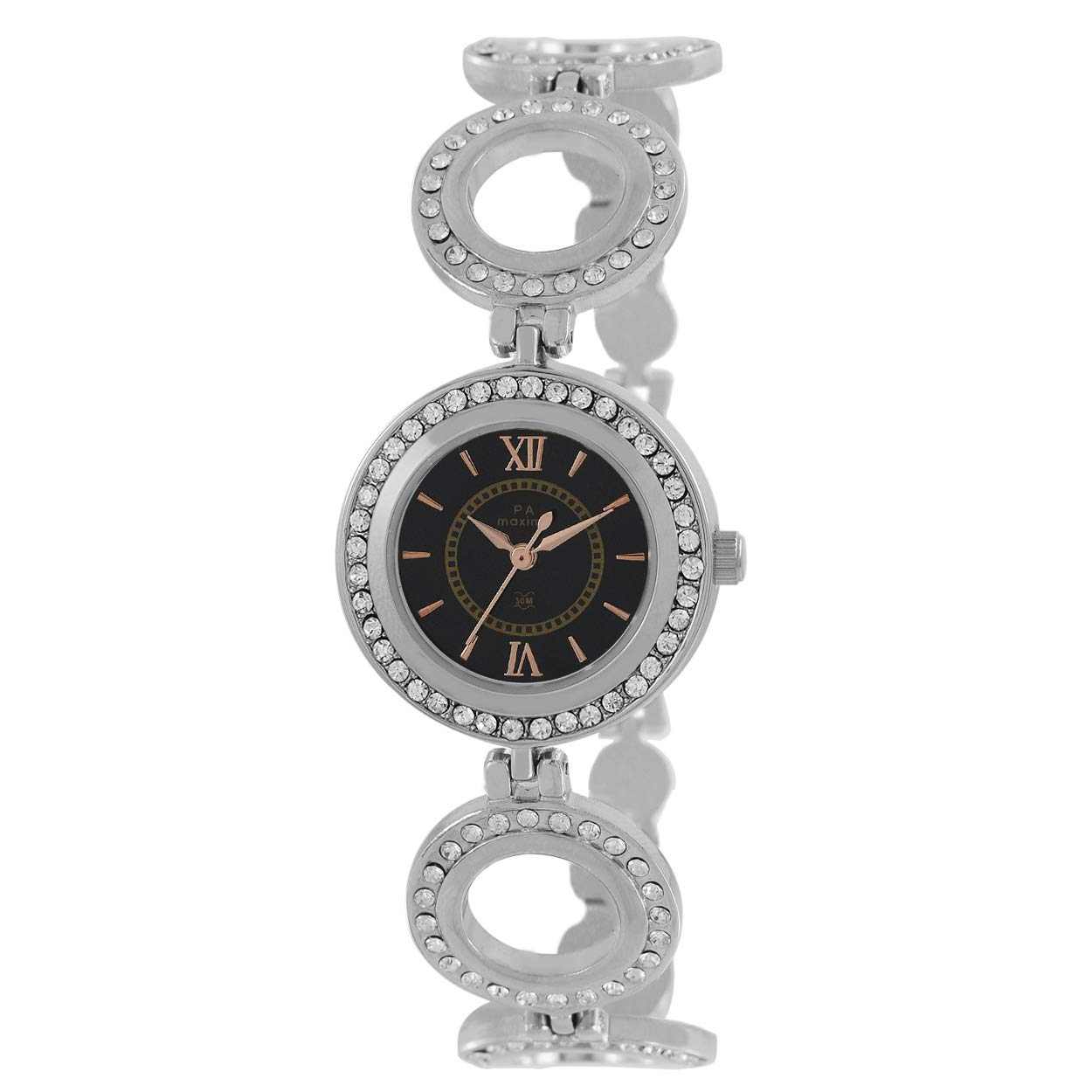 MAXIMA Brass Analog Black Dial Women Watch-52691Bmli, Silver Band (B07HTQNYFK) Amazon Price History, Amazon Price Tracker