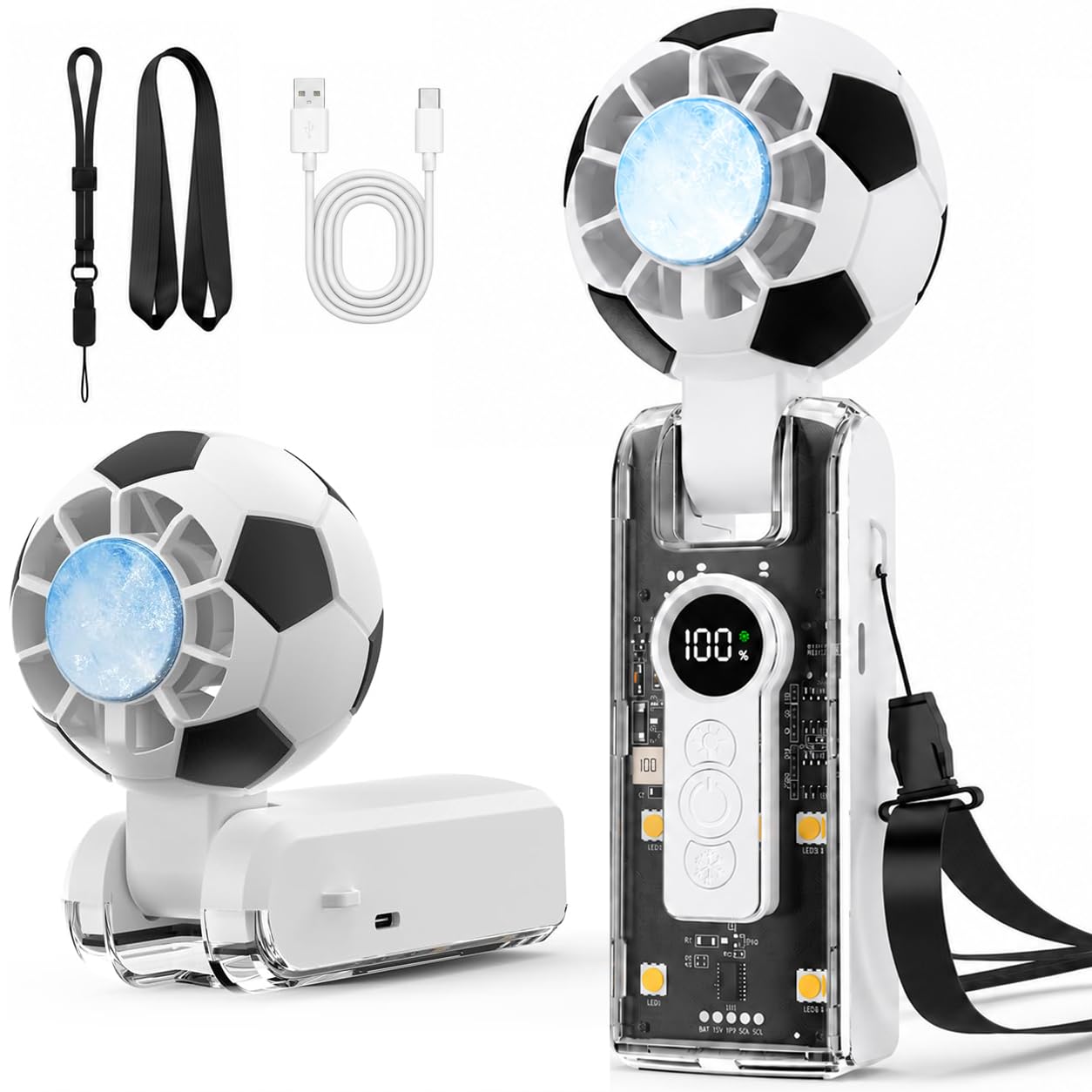 Ventilateur turbo portable pliable contre la chaleur autonomie 12 heures rechargeable
