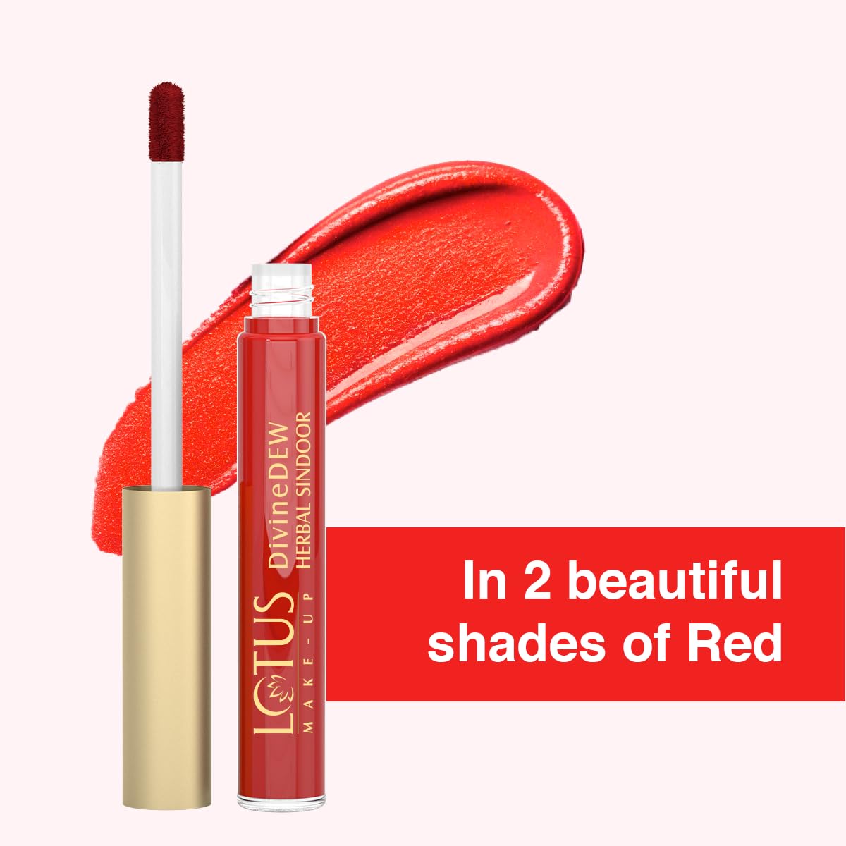 Lotus Make-Up Divine Dew Herbal Sindoor Love Drop | Waterproof | Long-Lasting, Smudge-Proof & Fade-Proof | Sponge Tip Applicator | Botanical Extracts | Mercury Free | Travel Friendly | Red | 5.4 ml 3