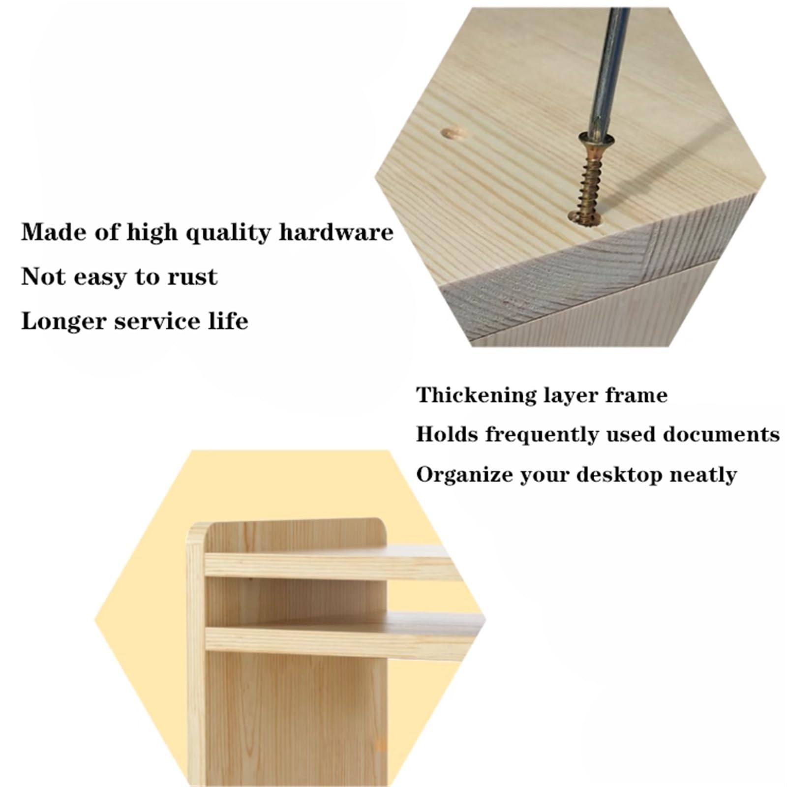 Großer Druckertisch aus Holz, höhenverstellbares Lagerregal, Desktop-Druckerständer, bodenstehende Lagerregale, für das Home Office, 2-stufig (43,4 * 24 * 30 cm)