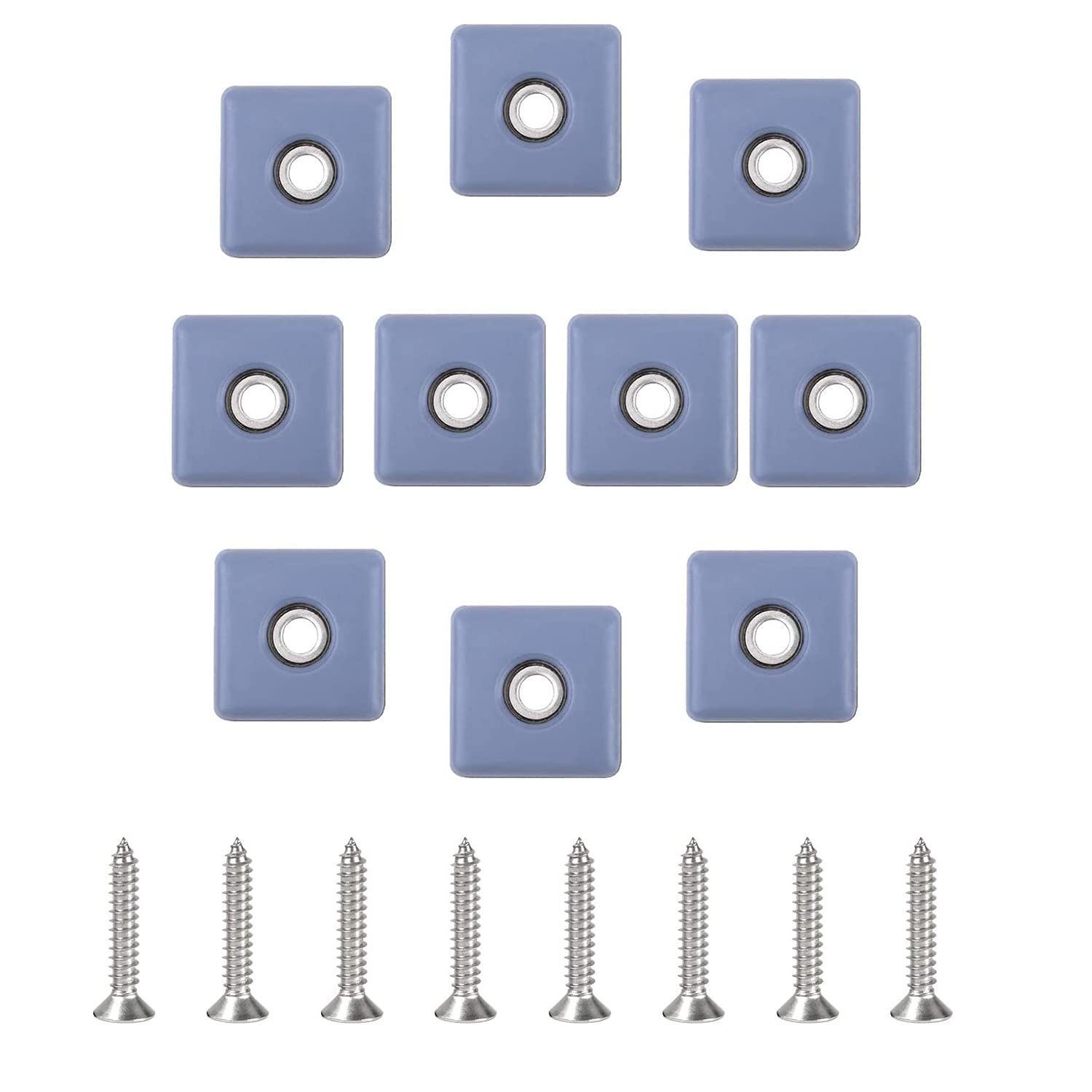 CTRLZS 16pcs Furniture Sliders 40mm Furniture Leg Protectors with Screws Square Chair Leg Protectors Furniture Glide Pads