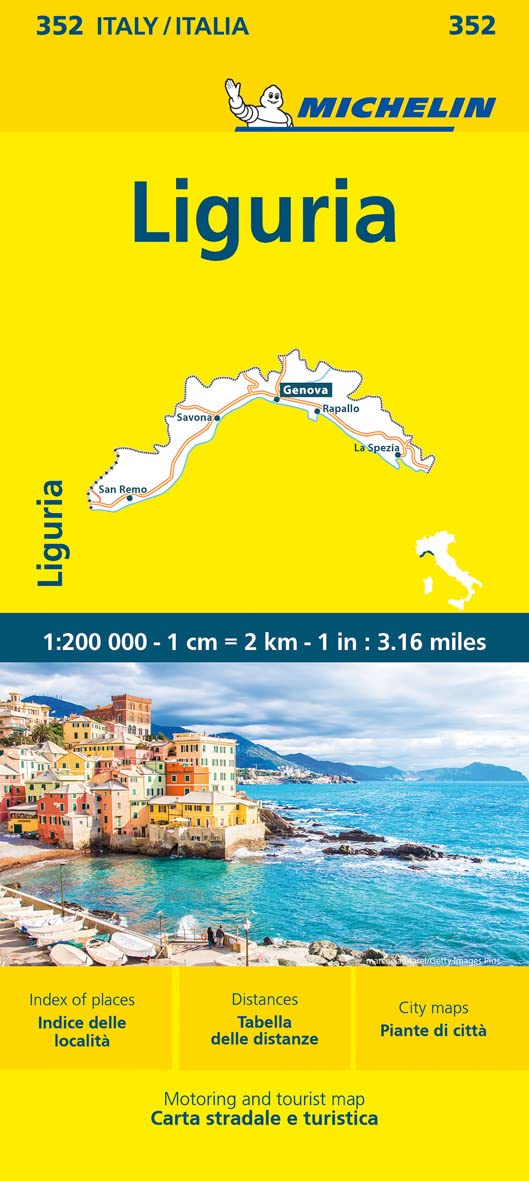 Liguria - Michelin Local Map 352: Straßen- und Tourismuskarte 1:200.000
