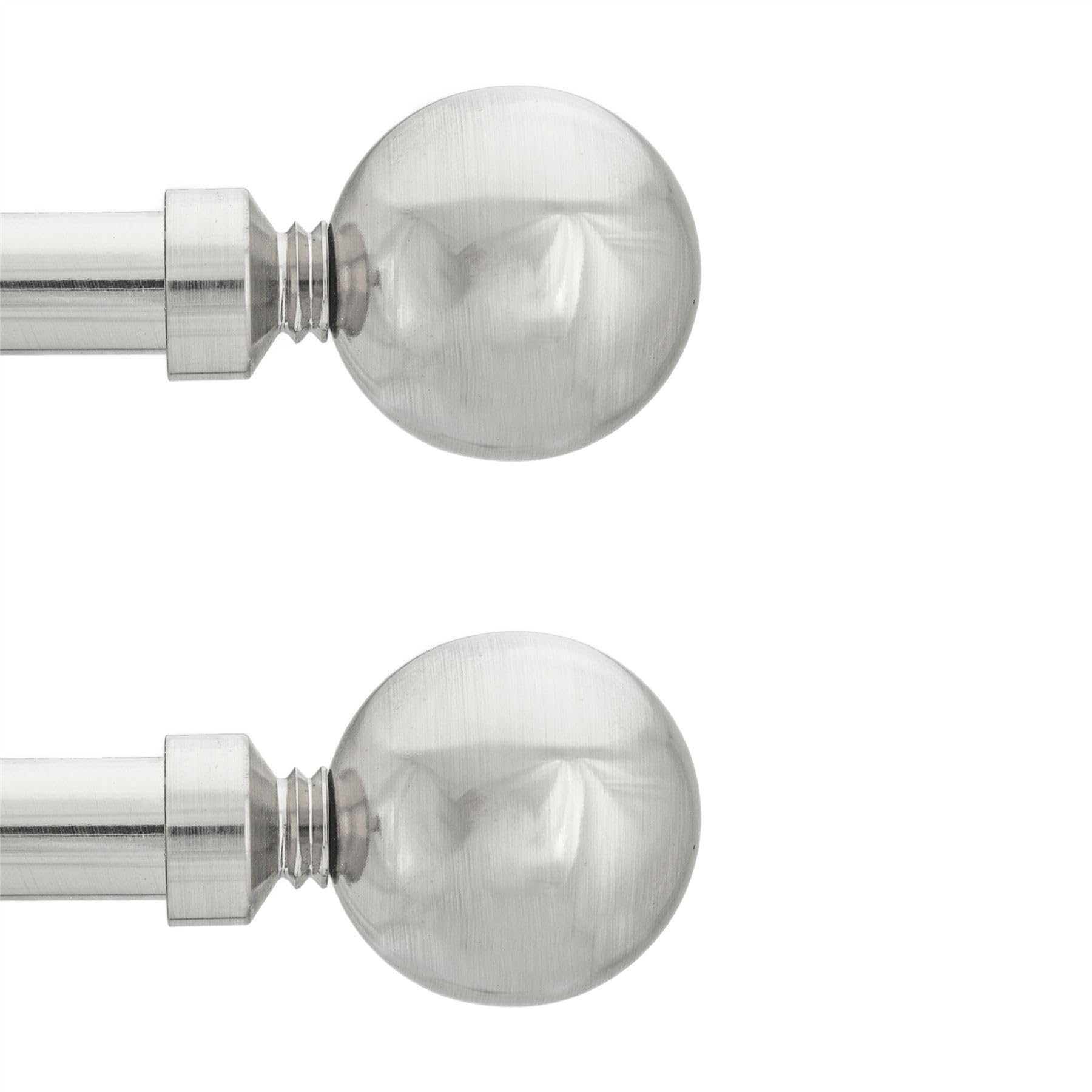 Toolty Curtain Rod Pole Finials Plain Ball25 mm InoxDurable Metal ConstructionPair from B&Q
