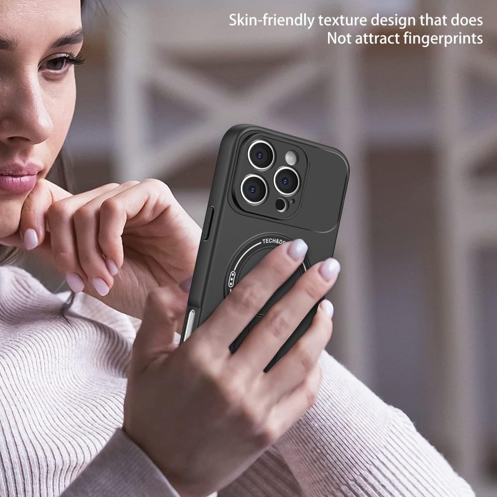 Generic Cover Compatibile con iPhone 13 Pro (Arancione) Cover posteriore rigida con supporto laterale in silicone rigido
