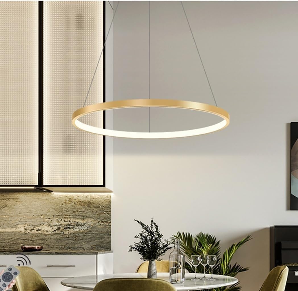 Lustre de luxe en aluminium avec lampe suspendue à LED moderne pour salle à manger