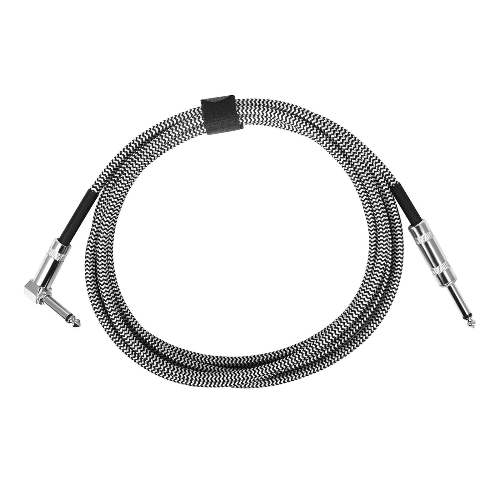 Cavo Audio Per Chitarra Cavi Per Chitarra Elettrica Linea 300 Cm Riduzione Rumore Connessione 6,35 Mm Parte Basso Schermato Intrecciato(White)