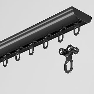 Riel de Cortina de Aluminio Negro Ultrafino de 2,7 m para Techo, Ideal para Sala de Estar y Dormitorio, Ideal para Divid...