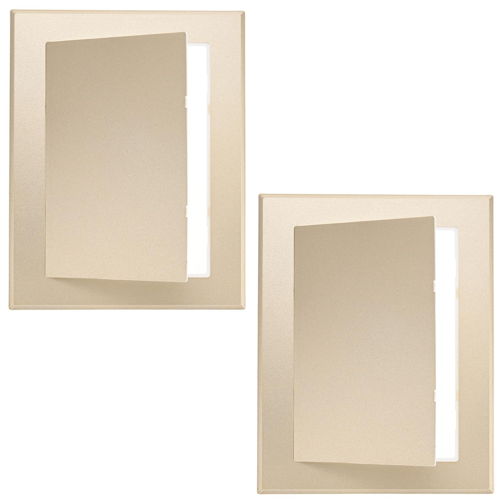 M METERXITY 2-Pack Access Panel for Drywall, 7x5 Inch Plastic Self Adhesive Wall Hole Cover Access Doors for Wiring Cable/Ceiling, Removable Plumbing Wall Panel [Gold Tone, Rectangle]