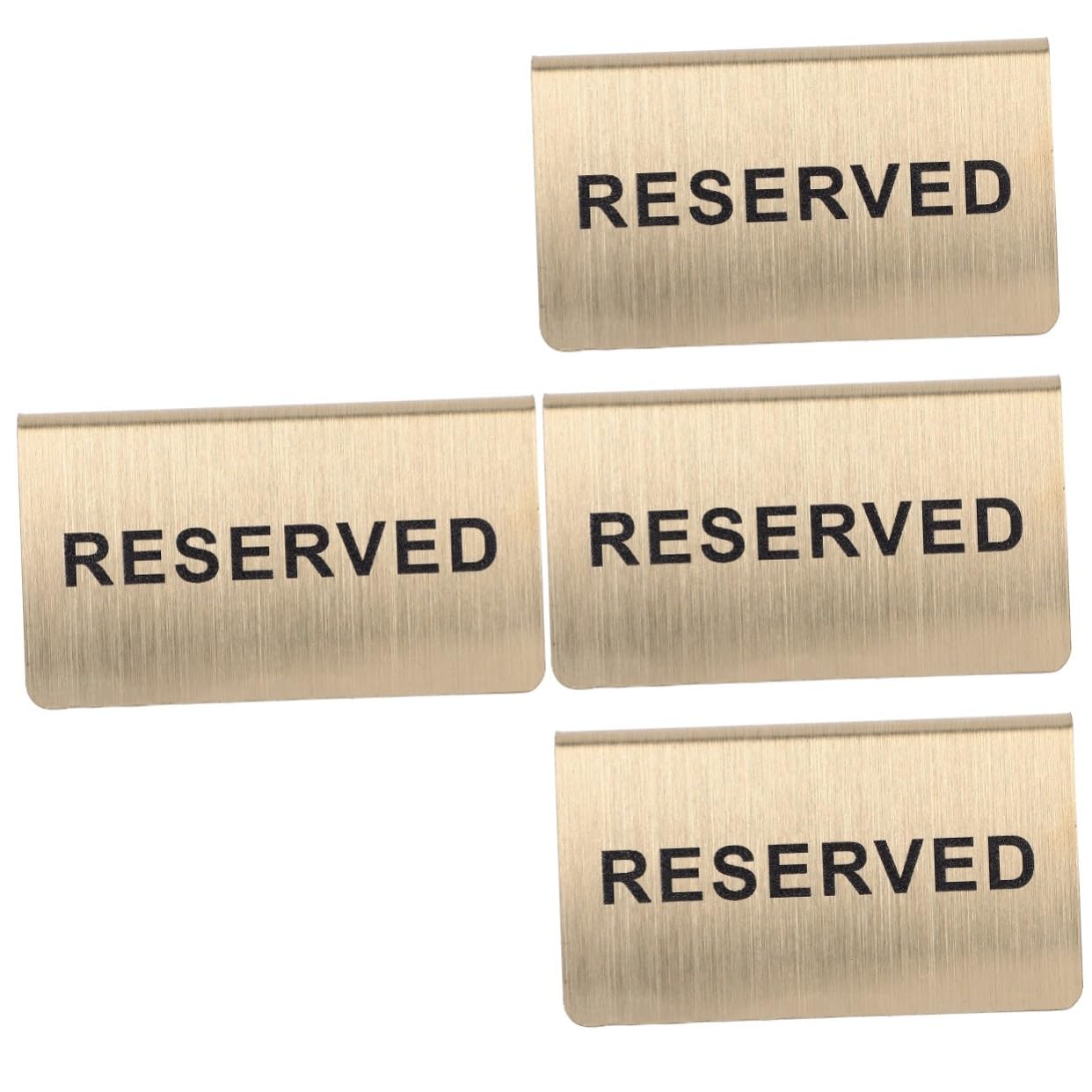 Cabilock 4 Pezzi Cartello Riservato Sagomato in Acciaio Inossidabile Dorato Segnaposto Resistente per Ristorante Matrimoni e Feste Eleganti