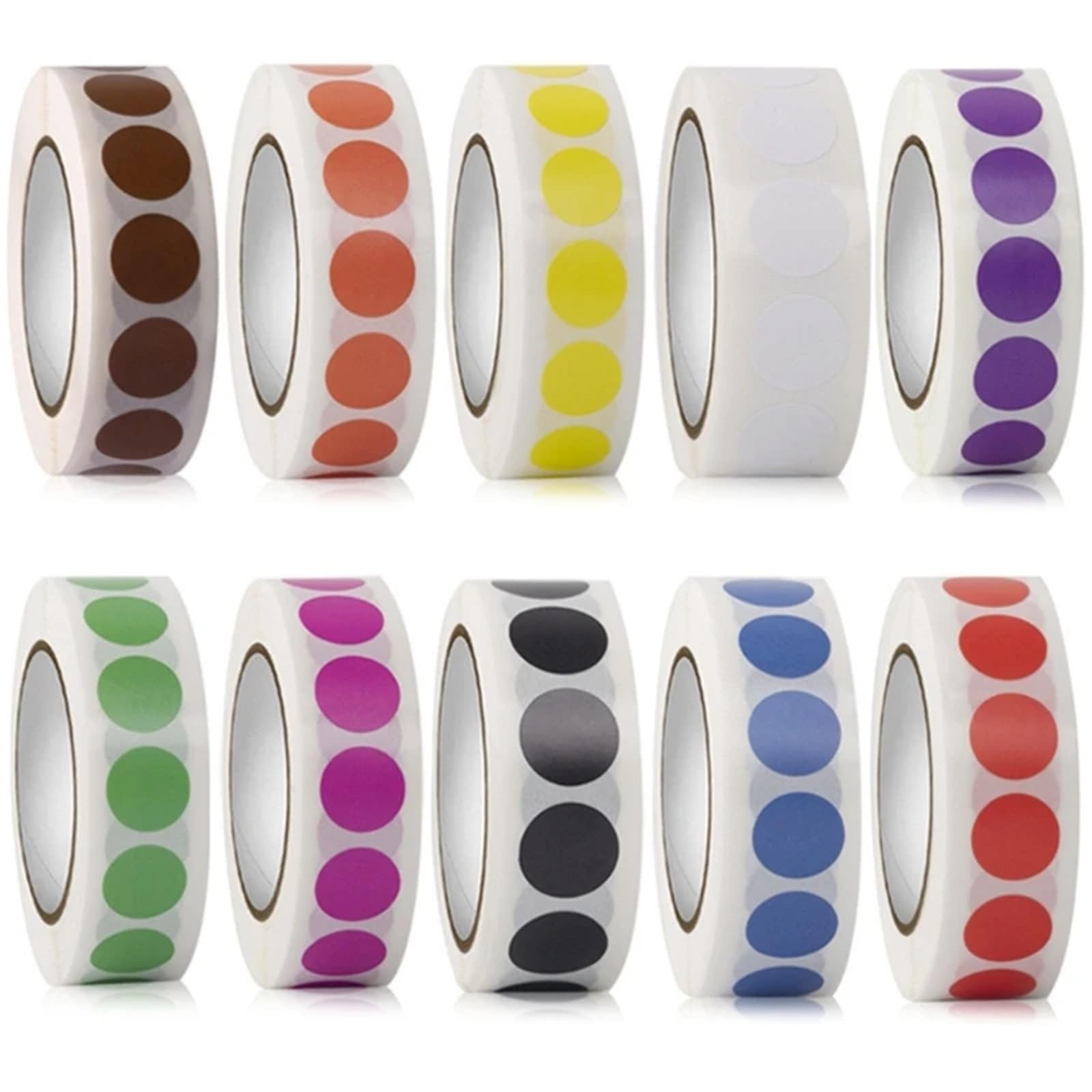 Sticky Dots, 10.000 etichette rotonde autoadesive colorate, 13 mm, per etichettatura di file e forniture scolastiche per ufficio (rosso)