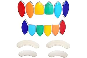 69 Grillz Rainbow Tekashi Set: Iced Out 24K Gold Teeth Grillz with Case & Cloth
