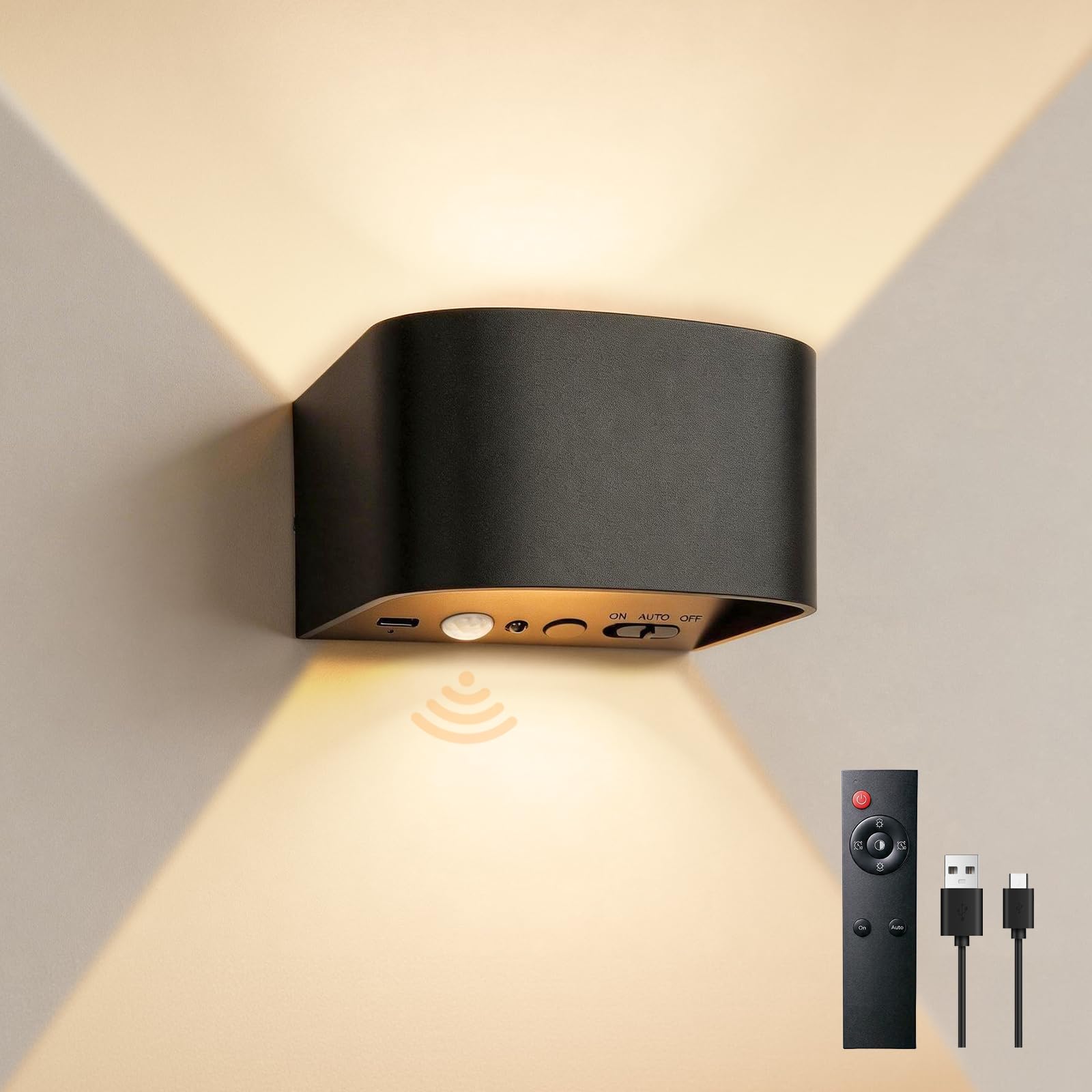 Rechargeable Wall Lights Indoor with Motion Sensor, 5000mAh Battery