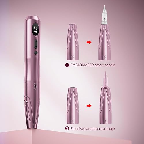 Biomaser Kit de machine de maquillage semi-permanent sans fil avec 10pcs Cartouches Aiguilles pour sourcils Lèvres Eyeliner Ombre Poudre Sourcils Microshading Accessoires (S20-2) - 7