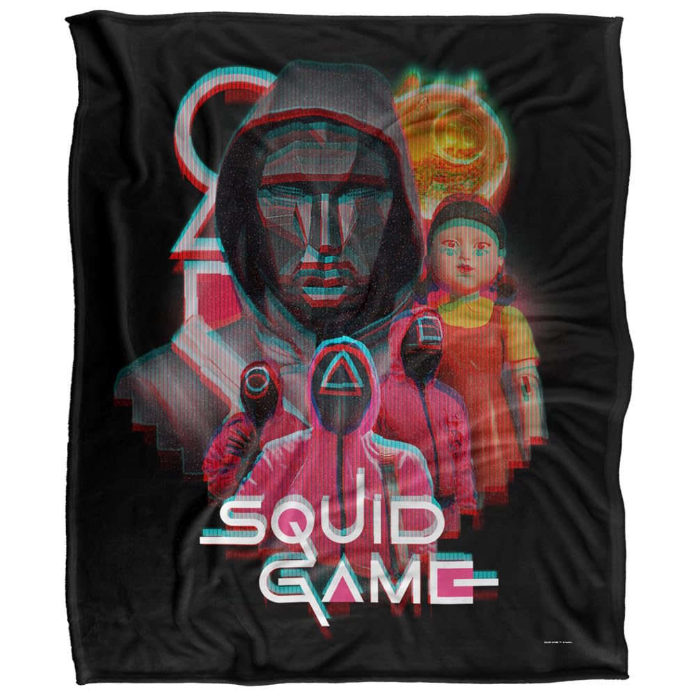 Squid Game Front Man And Guards Coperta super morbida al tatto setoso – 152 x 127 cm