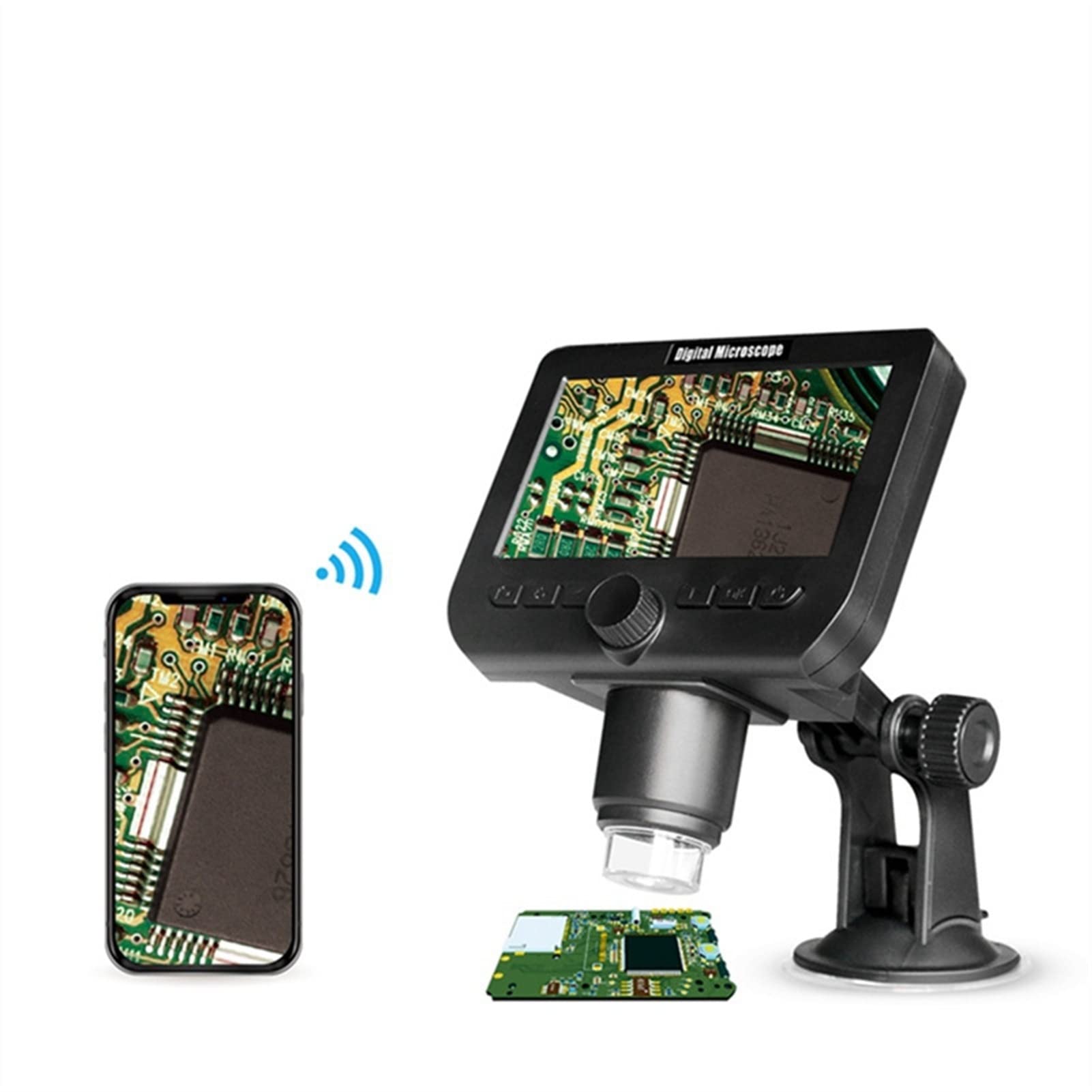 LNHHG 2MP 4.3 Inch 1000X Wifi Digital Microscope Mobile Phone With Screen Display(Suction cup mount)