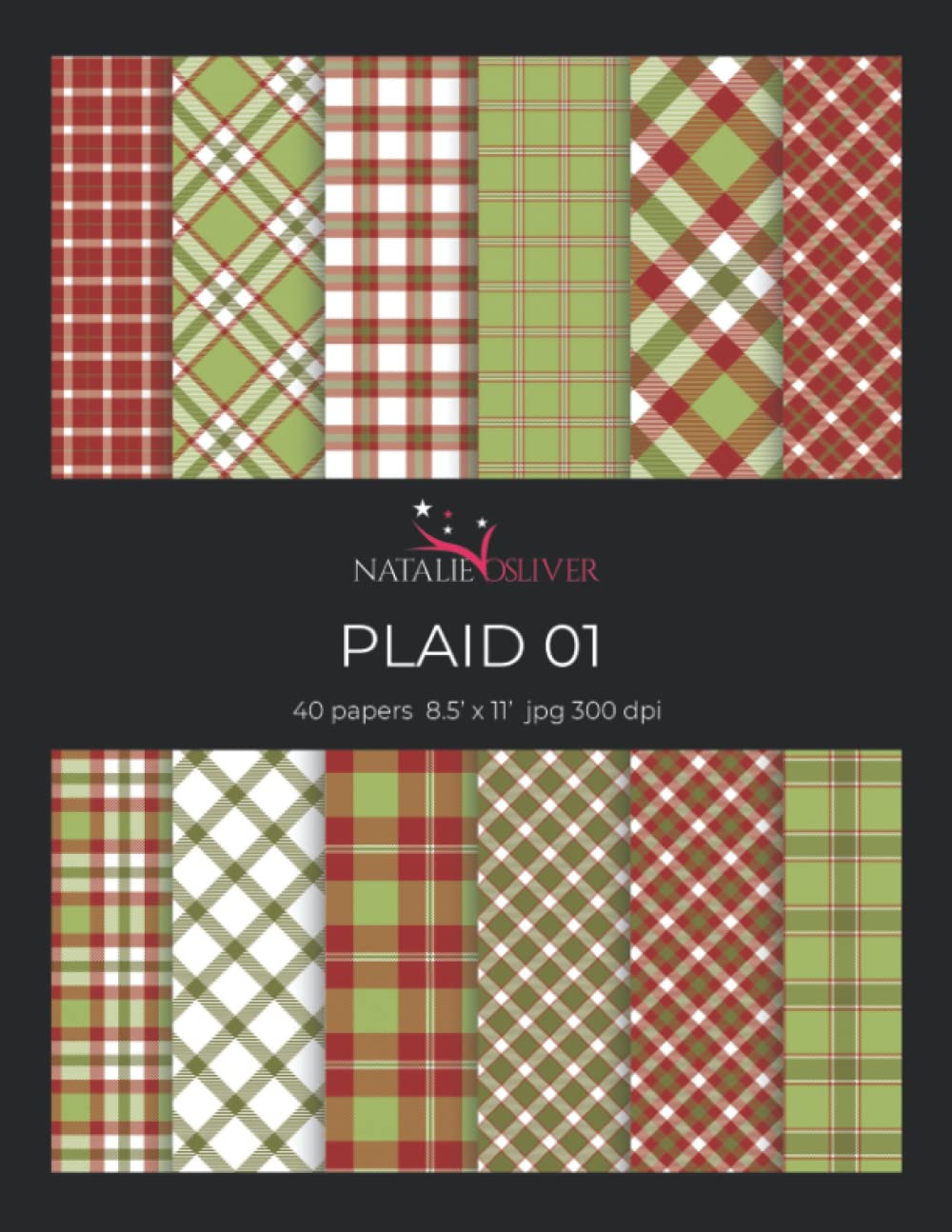 Plaid 01: Scrapbooking, Design and Craft Paper, 40 sheets, 12 designs, size 8.5 "x 11", from Natalie Osliver: 29-image-2