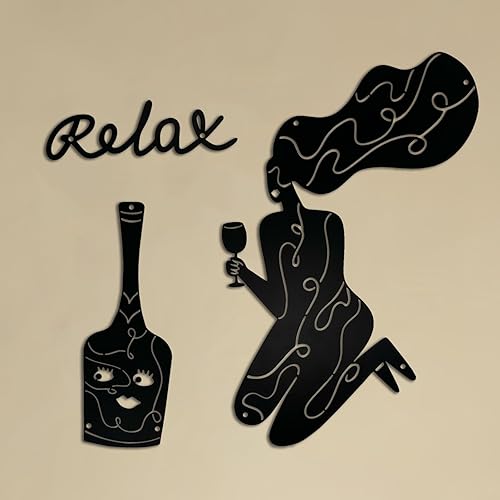 Miniatura 9 de Woparty Taza de café de metal negro para decoración de pared con diseño de vapor para cocina, decoración de arte de pared, accesorios de barra de