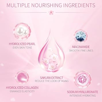 Skin Care Sets & Kits, 24PC Cherry Blossom Skincare Set Skin Care for Teenage Girls, Pamper Sets for Women with Face Cream,Face Serum,Lip Mask,Sleep Mask,Eye Mask,Mud Mask,Cleanser