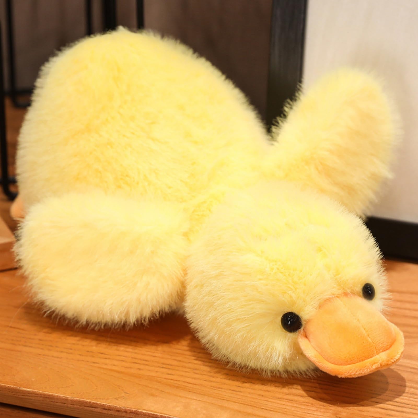 Ente Kuscheltier, PlüSchtier Gans Spielzeug Einfache Dekoration Wurfkissen Stofftier, zum Spielen und Kuscheln, Geschenk für Kinder Mädchen (50 cm,Gelb)