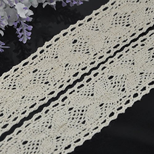 Generic 5 Yard Long Vintage Cotton Beige Crochet Scallop Pattern Lace Trim DIY Embroidered Sewing Stretch Border Trim L103-image-32