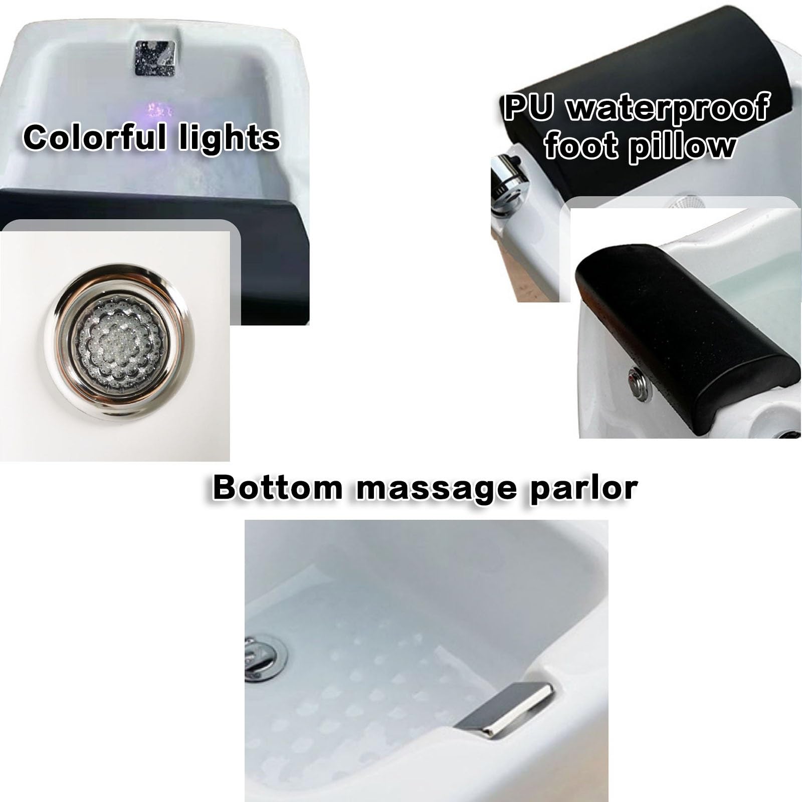 Acryl-Fußbad, Tragbare Fuß-Spa-Badewanne, Fußbäder Und Spas, Einstellbare Temperatur Mit Massage-Pediküre-Schüssel Für Die Spa-Behandlung Zu Hause(with Water Pump)