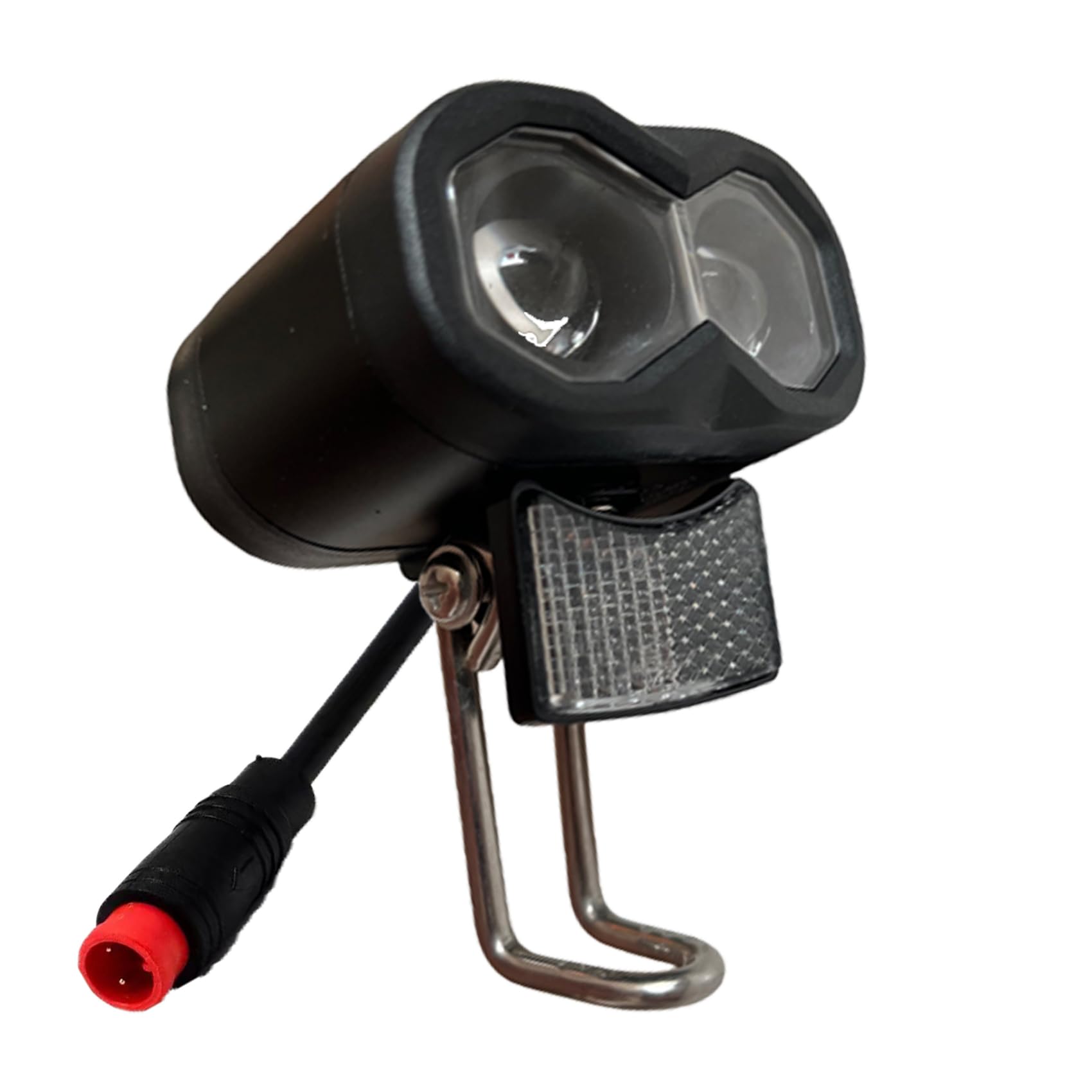 Electric Bike Headlight, 2/3 Pin Male Female Connector, IPX4 Waterproof Dual LED Front Light, 12V-60V Wide Voltage Universal Headlamp for E-Bike ,Scooter & MTB (2 Pin Male) — image 1