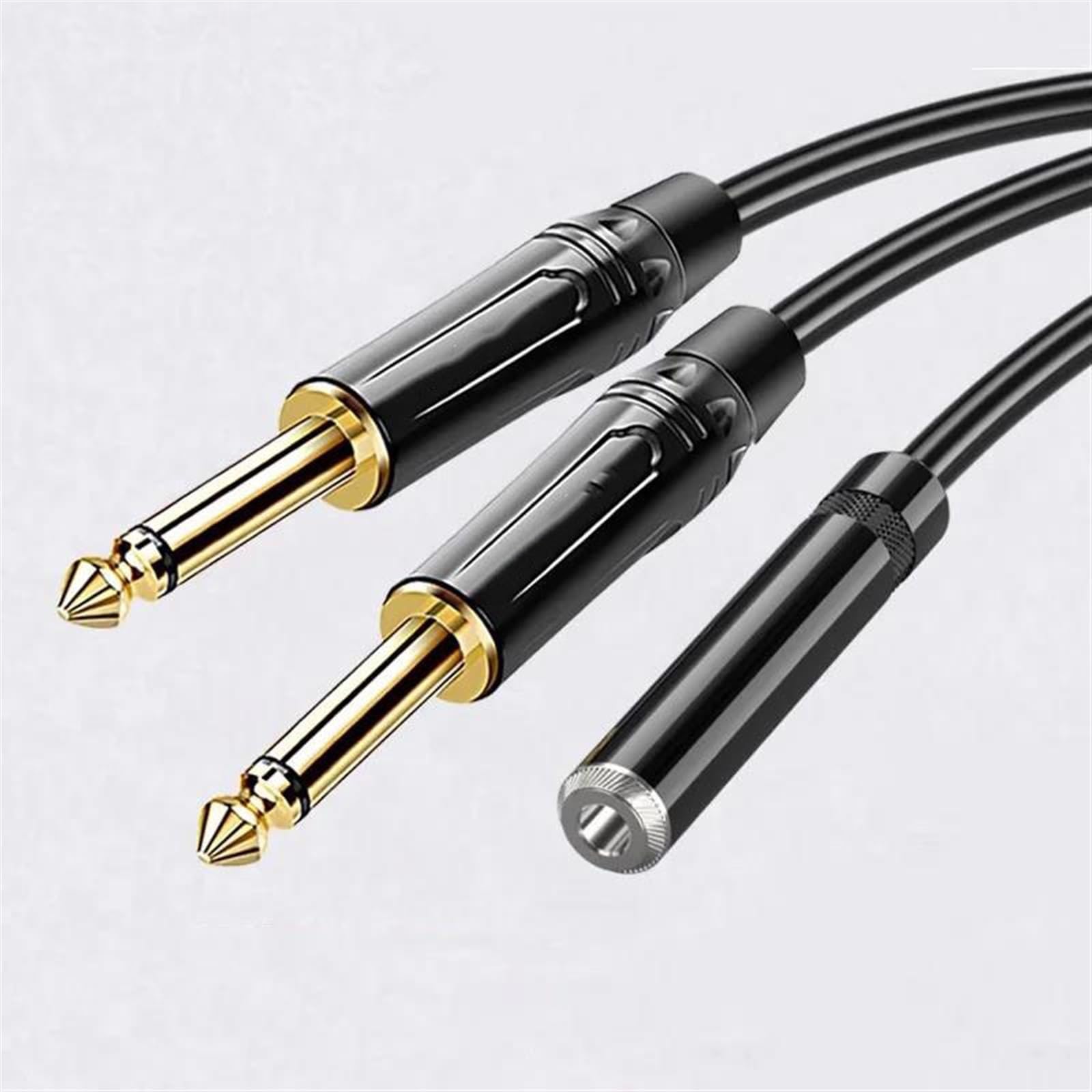 Instrumentenkabel Audio-Verlängerungskabel 6,5 Mm Buchse Auf 2 X 6,5 Mm Stecker 1/4 Zoll Kabel Für Verstärker Mikrofon Mixer Anschluss Von Gitarre Und Bass(TRS to TS,10M)