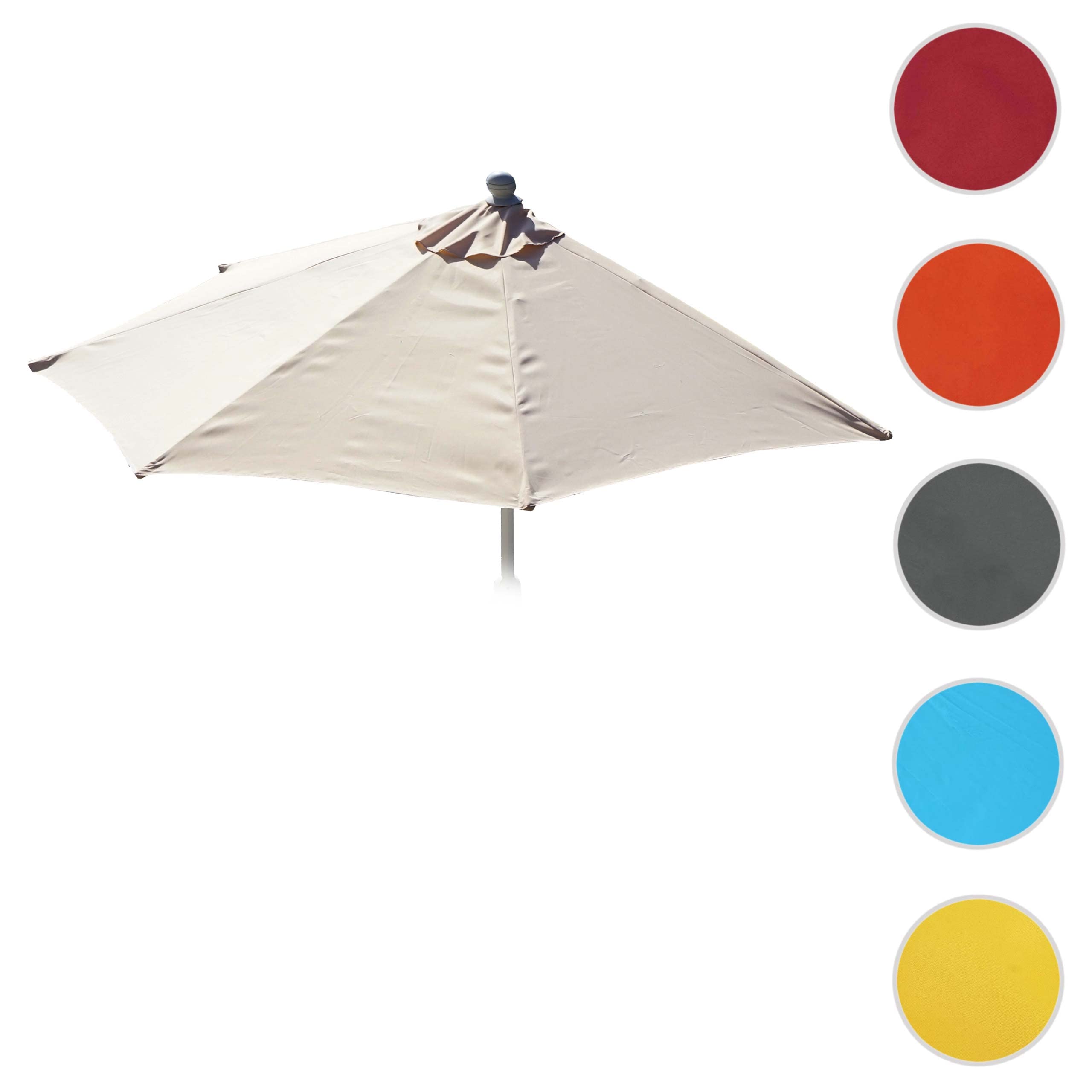 Mendler Funda de repuesto para sombrilla semicircular Parla, 270 cm, color crema